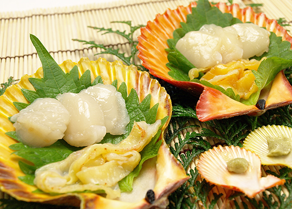 緋扇貝の刺身