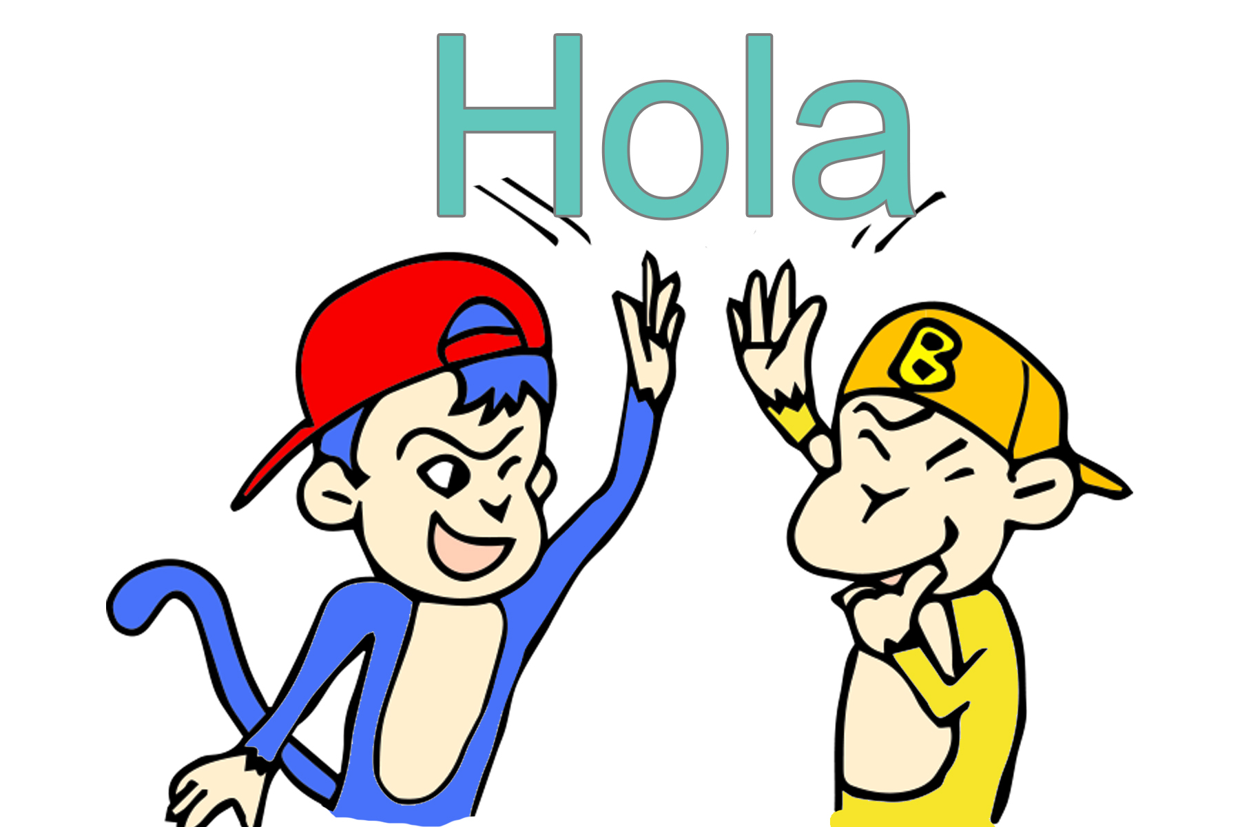 バナナ猿のイラストとHolaの文字